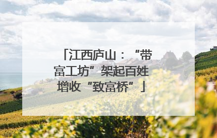 江西庐山:“带富工坊”架起百姓增收“致富桥”